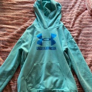 turquoise and blue under armor hoodie
